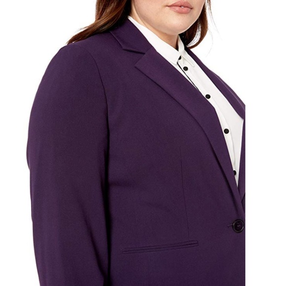 NWT! Nine West Notch Collar Purple Blazer Plus 16 - Picture 2 of 4